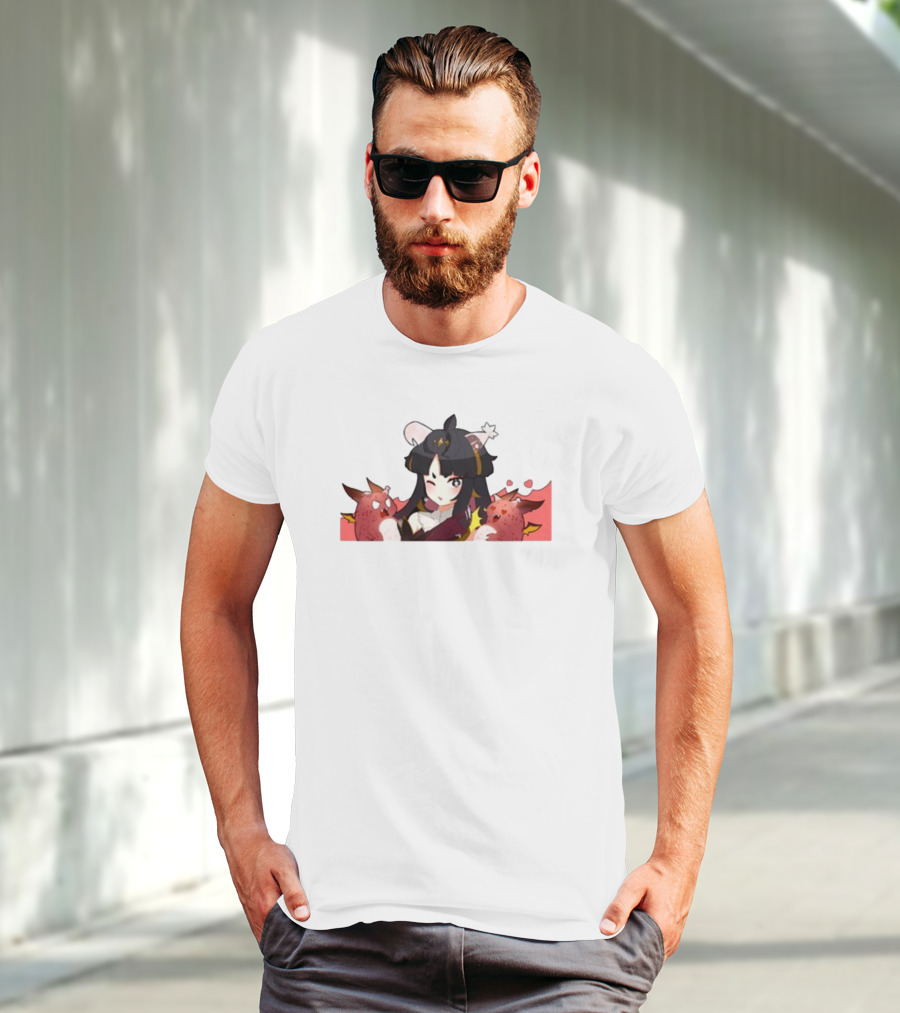 Vreverie Rana Ianna Winking Girl With Red Creatures T-Shirt
