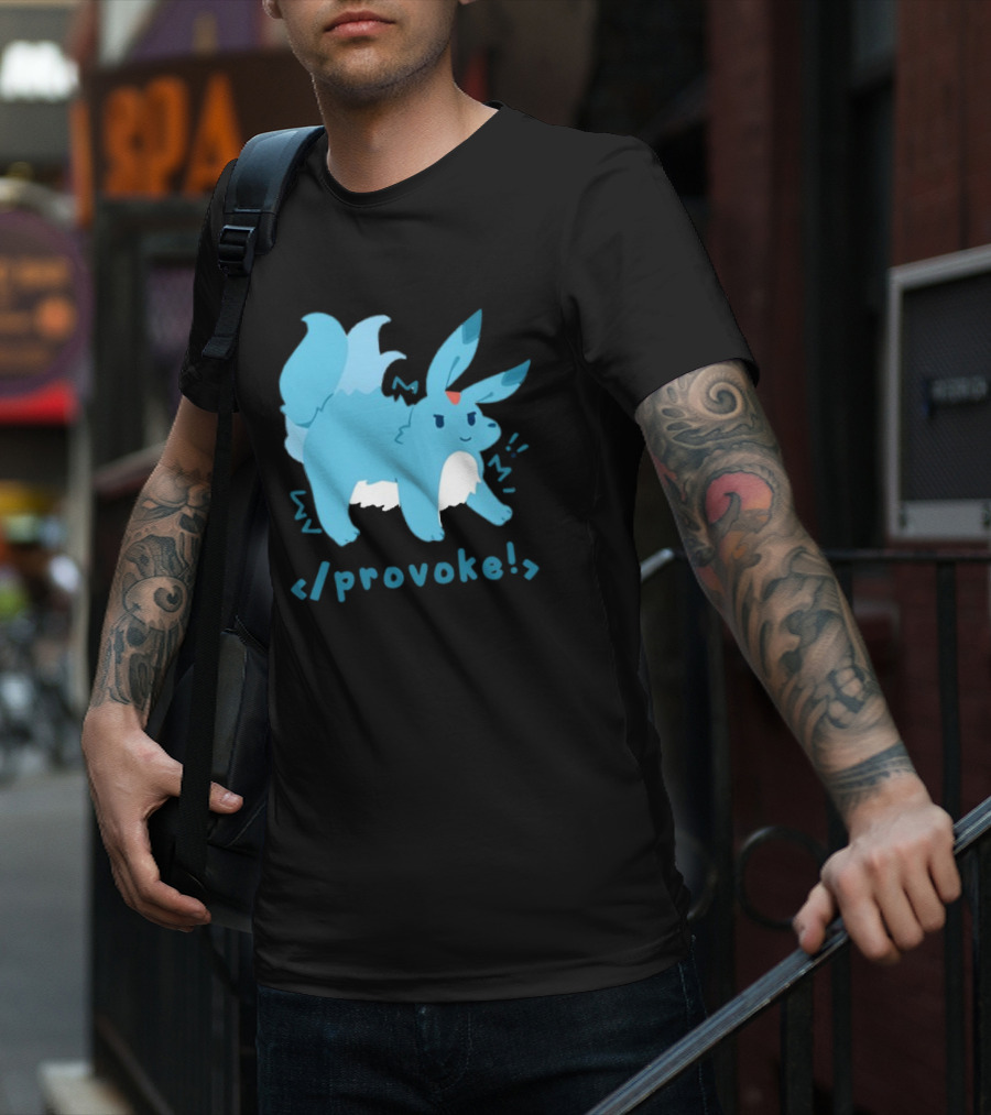 Provoke Pokemon Inspired Blue Character With Coding Element T-Shirt