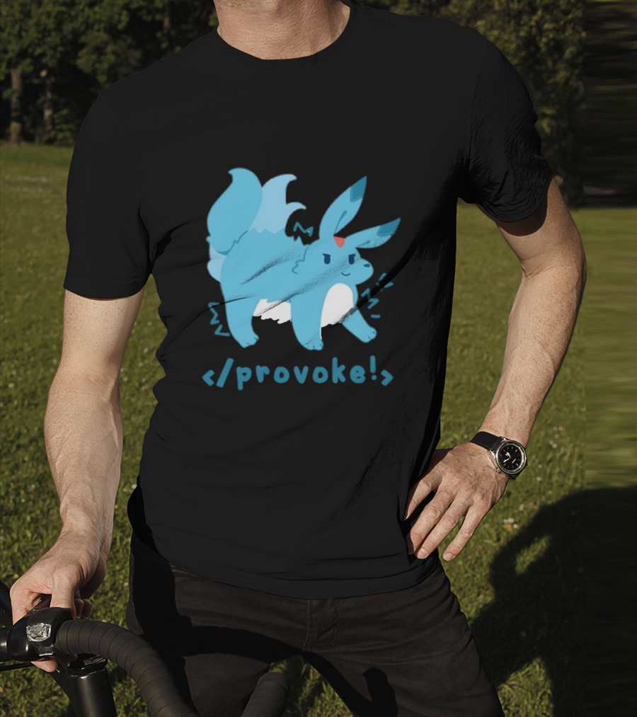 Provoke Pokemon Inspired Blue Character With Coding Element T-Shirt