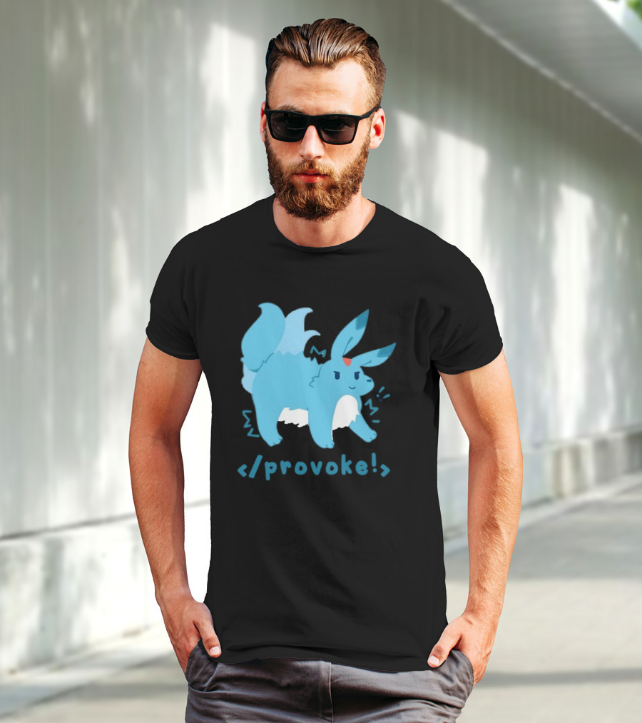 Provoke Pokemon Inspired Blue Character With Coding Element T-Shirt