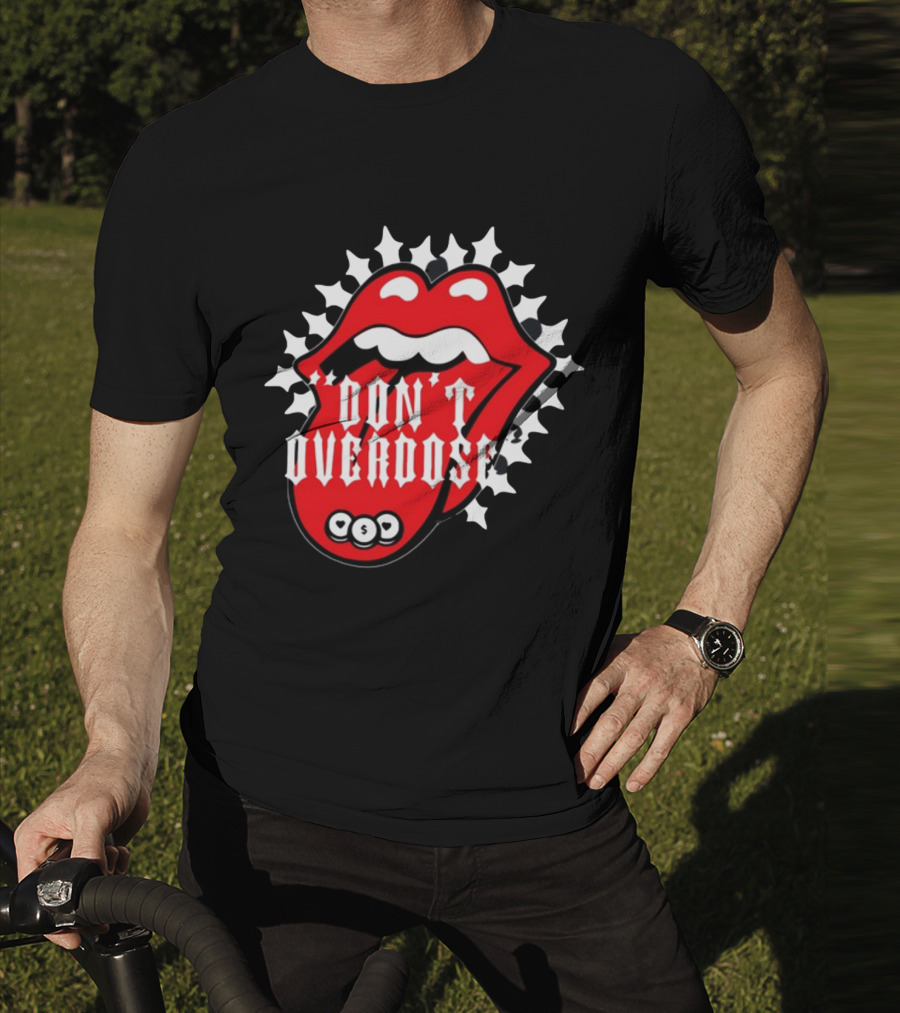 Upperlevel916 Evol Love Is A Drug Don't Overdose Iconic Red Lips T-Shirt