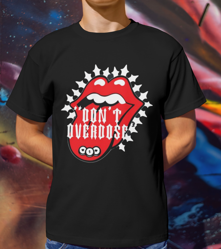 Upperlevel916 Evol Love Is A Drug Don't Overdose Iconic Red Lips T-Shirt