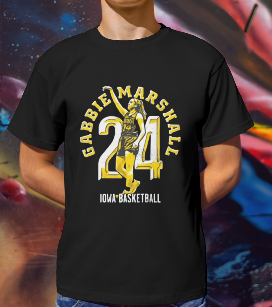 Gabbie Marshall 24 Iowa Basketball Player Iconic Jersey T-Shirt
