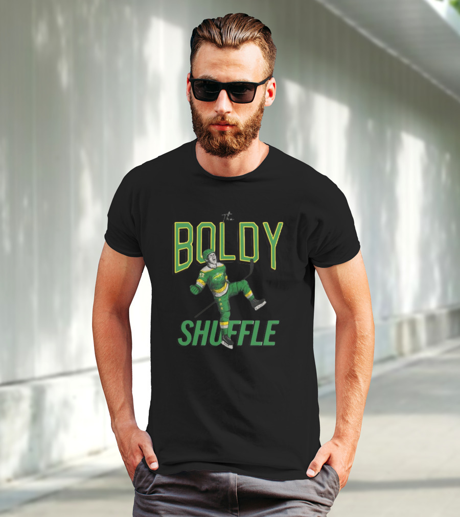 Hockeylodge Boldy Shuffle Hockey Player Green Jersey Action T-Shirt