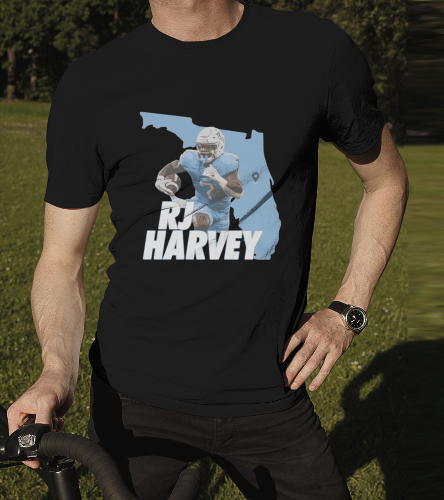 RJ Harvey Florida Football Map Background T-Shirt