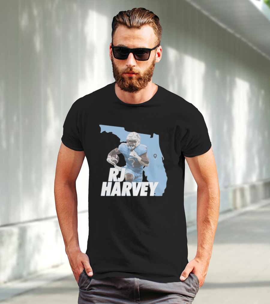 RJ Harvey Florida Football Map Background T-Shirt
