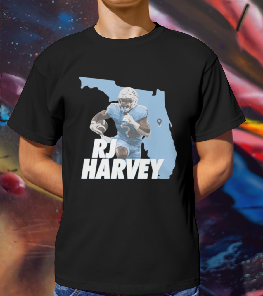 RJ Harvey Florida Football Map Background T-Shirt