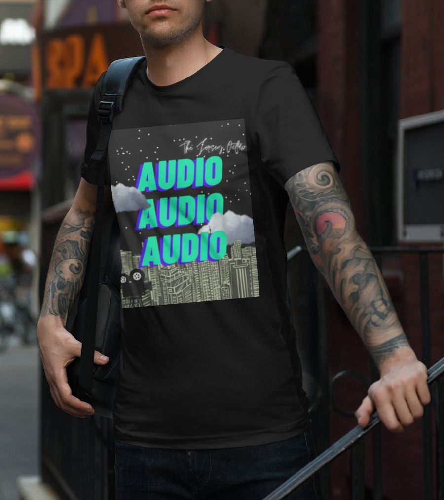 The Jersey Outlaw Audio Audio Audio Cityscape Night Scene T-Shirt