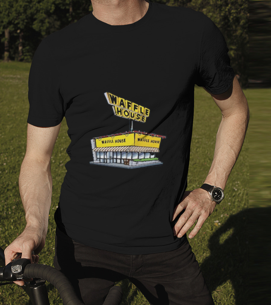 Waffle House Blue Christmas Storefront Signage T-Shirt