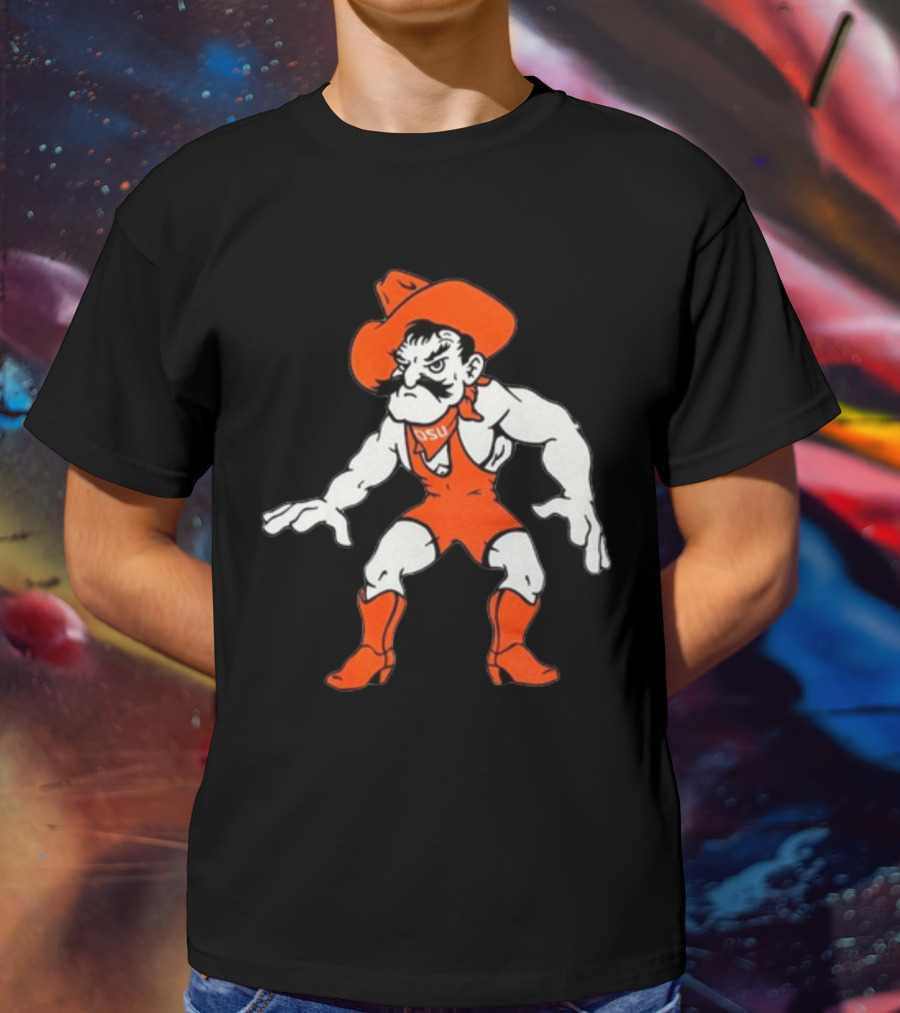 Pistol Pete OSU Wrestling Mascot Cowboy T-Shirt
