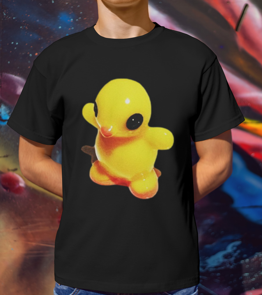 Fleshwater Plastic Duck Yellow Figurine With Black Eyes T-Shirt
