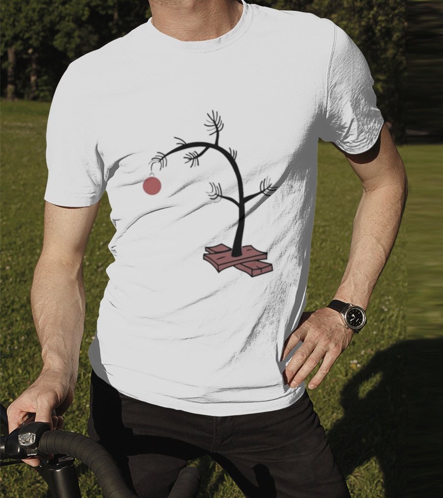 Sad Little Christmas Tree With Single Red T-Shirt