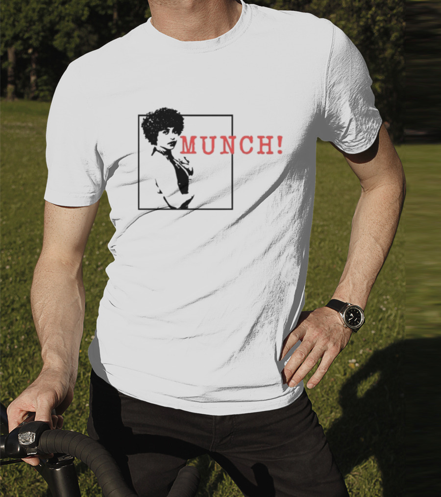 Ylikeapparel Munch Bold Red Text With Figure Image T-Shirt