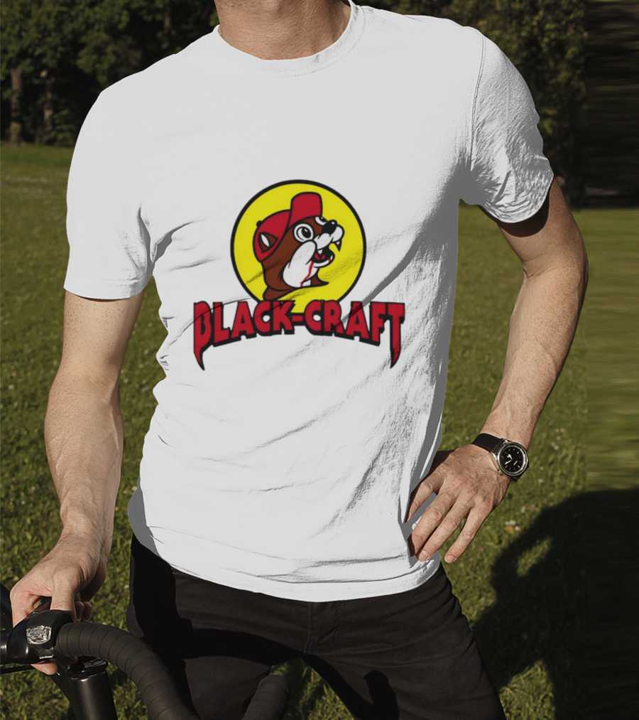 Black Craft Bucees Softstyle V-Neck Texan Mascot T-Shirt
