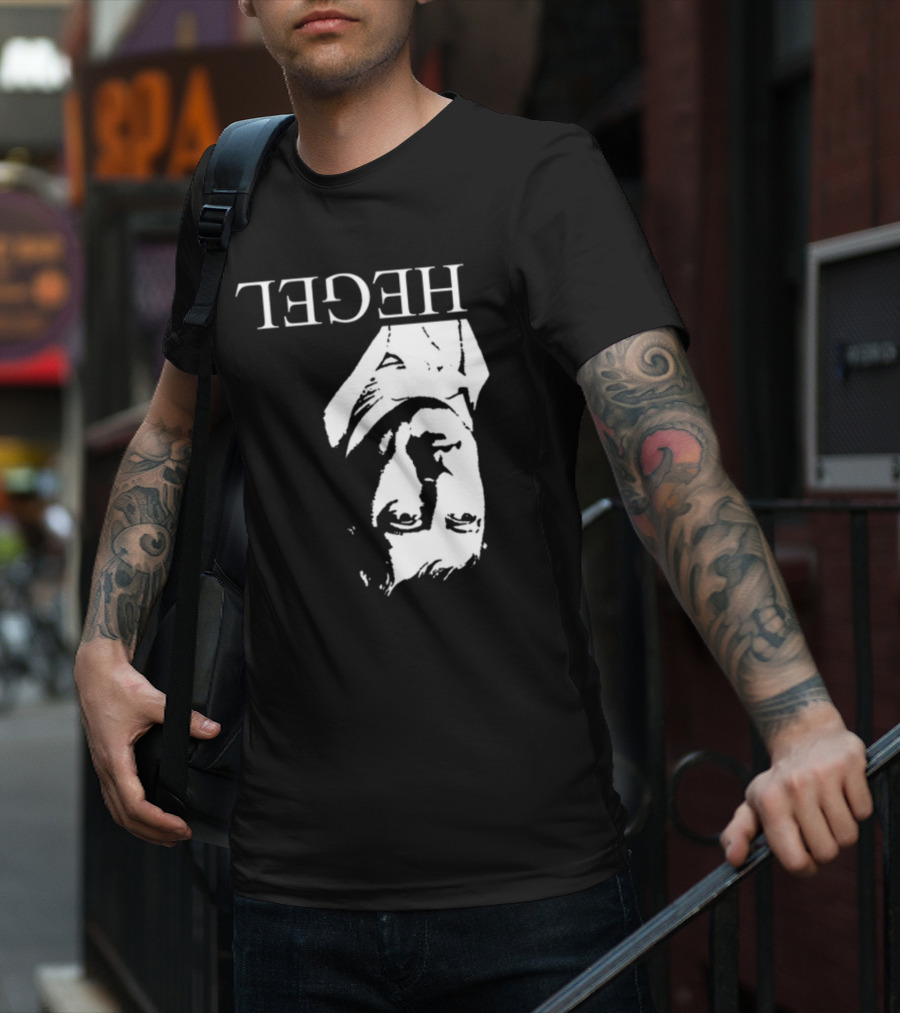 Marx Hegel Upside Down Text Image T-Shirt