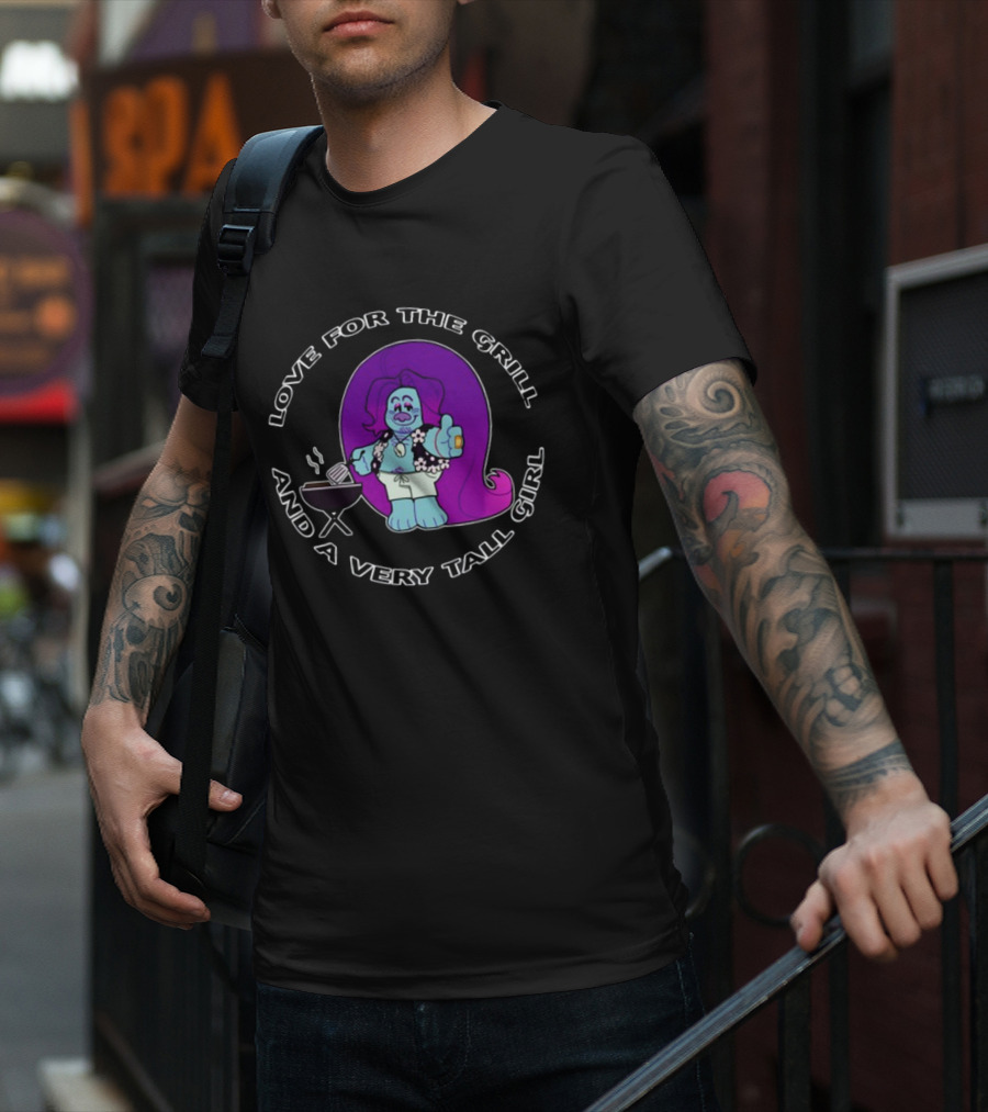 Love For The Grill And A Very Tall Girl Ovisghost BBQ T-Shirt