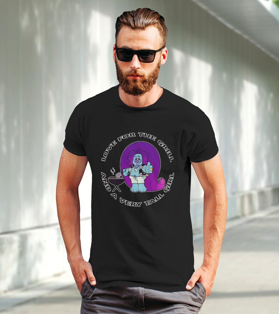 Love For The Grill And A Very Tall Girl Ovisghost BBQ T-Shirt