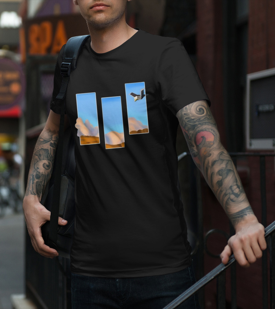 Rae Abroadwaybug Lovejoy Pebble Brain Ep Fanmade Sky And Clouds With Bird T-Shirt