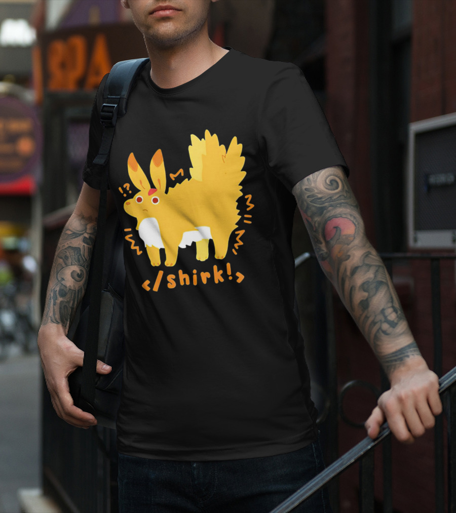 Fenrishion Shirk Pokemon Cartoon Yellow Creature With Coding T-Shirt