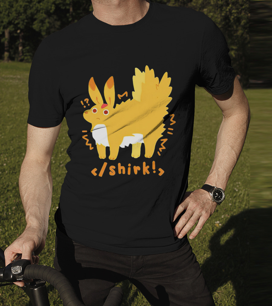 Fenrishion Shirk Pokemon Cartoon Yellow Creature With Coding T-Shirt