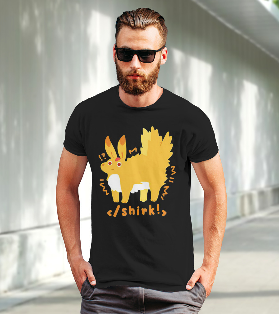 Fenrishion Shirk Pokemon Cartoon Yellow Creature With Coding T-Shirt