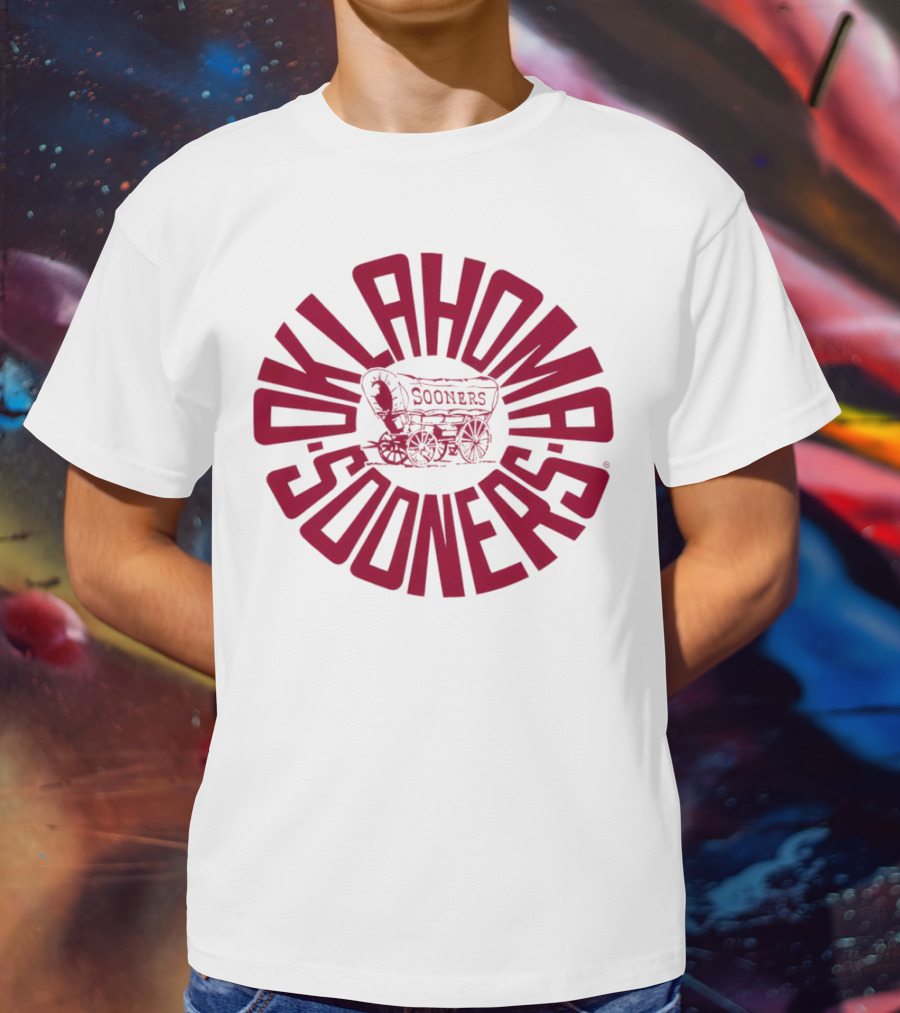 Oklahoma Sooners Covered Wagon Circle T-Shirt