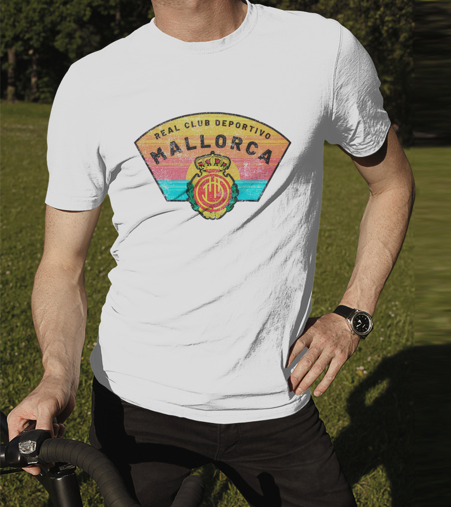 Real Club Deportivo Mallorca Vintage Logo Retro Stripes T-Shirt