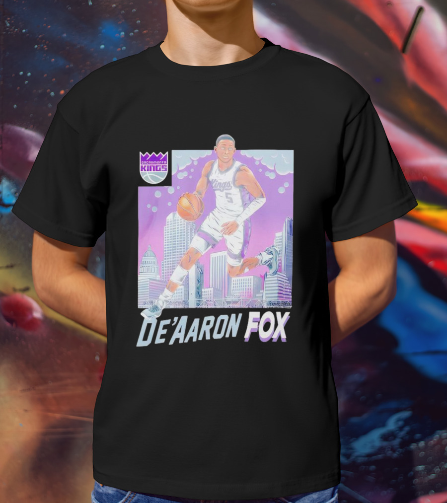 Sacramento Kings De’Aaron Fox Basketball City Skyline Kings T-Shirt