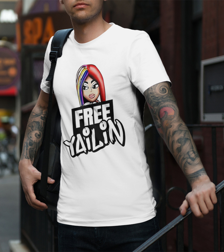 Free Yailin Colorful Hair Cartoon T-Shirt