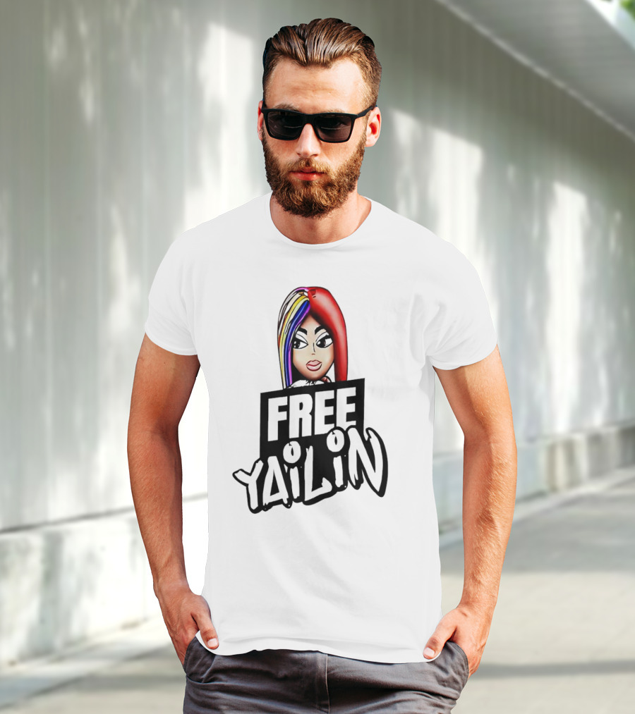 Free Yailin Colorful Hair Cartoon T-Shirt