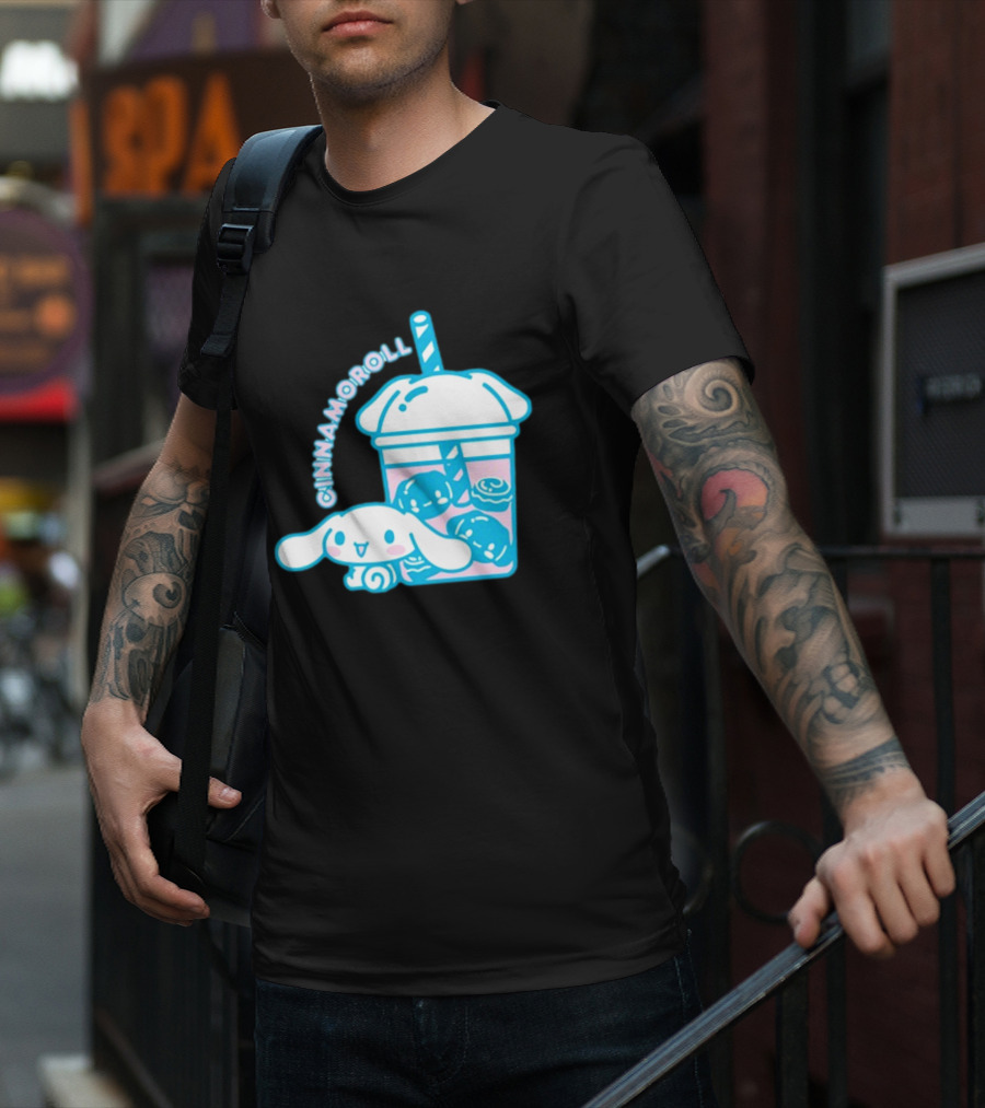 Cinnamoroll Bubble Tea Cup Pastel Cute Character T-Shirt