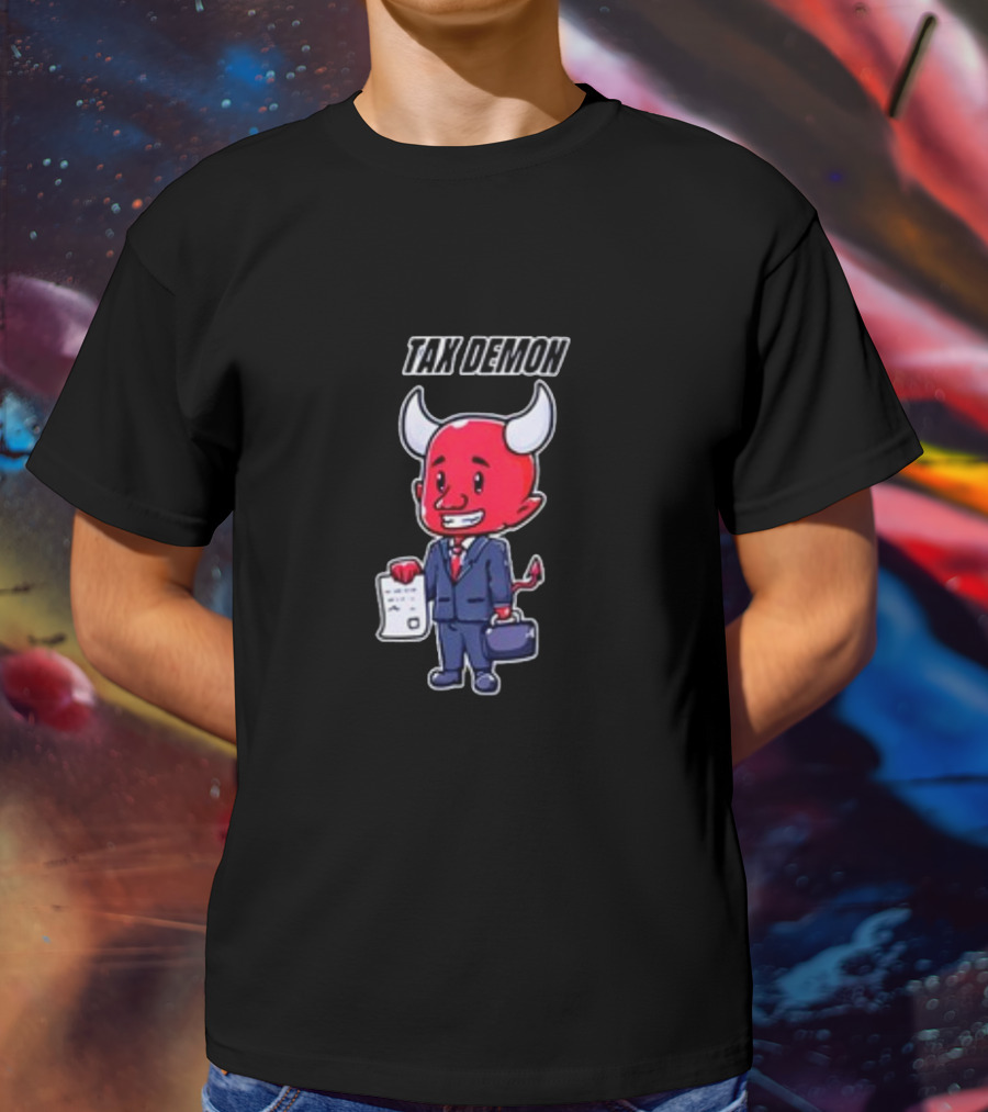 Cold Ones Tax Demon Suit Holding Document T-Shirt