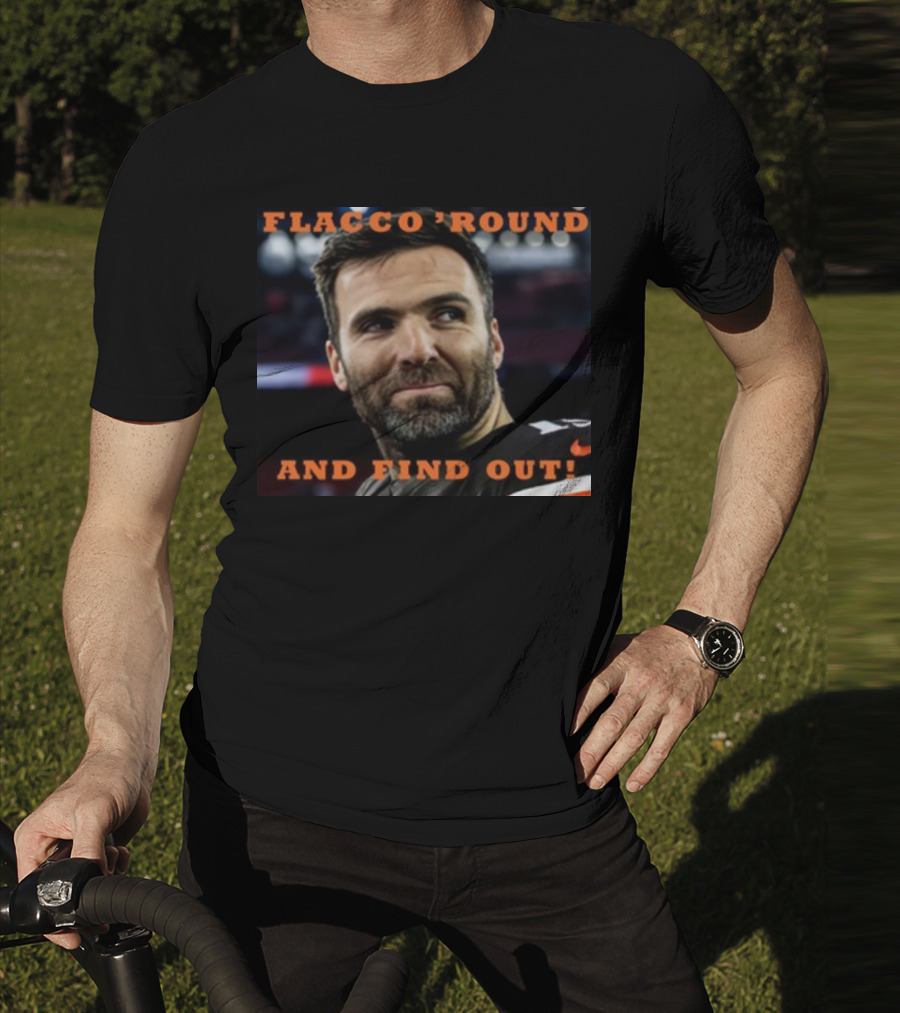 Flacco 'Round And Find Out Football Player Image T-Shirt