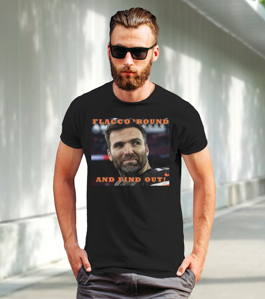 Flacco 'Round And Find Out Football Player Image T-Shirt