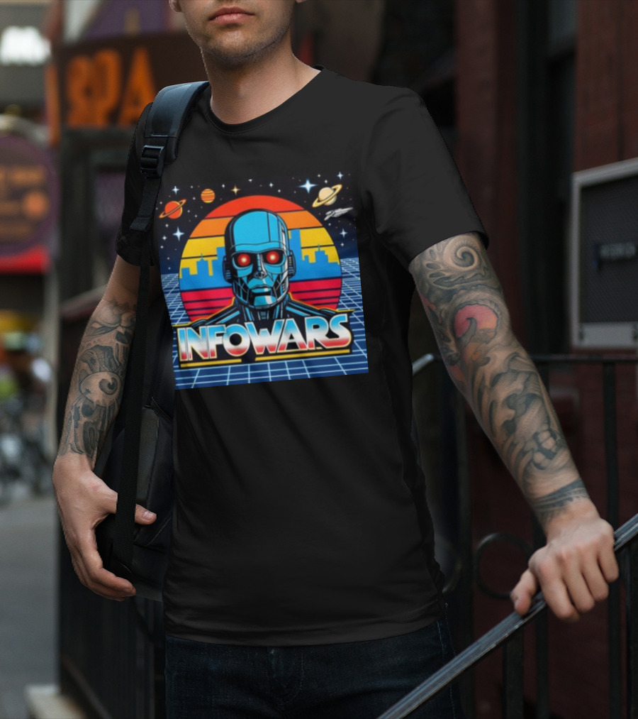 Infowars Skynet Retro Futuristic Robot T-Shirt