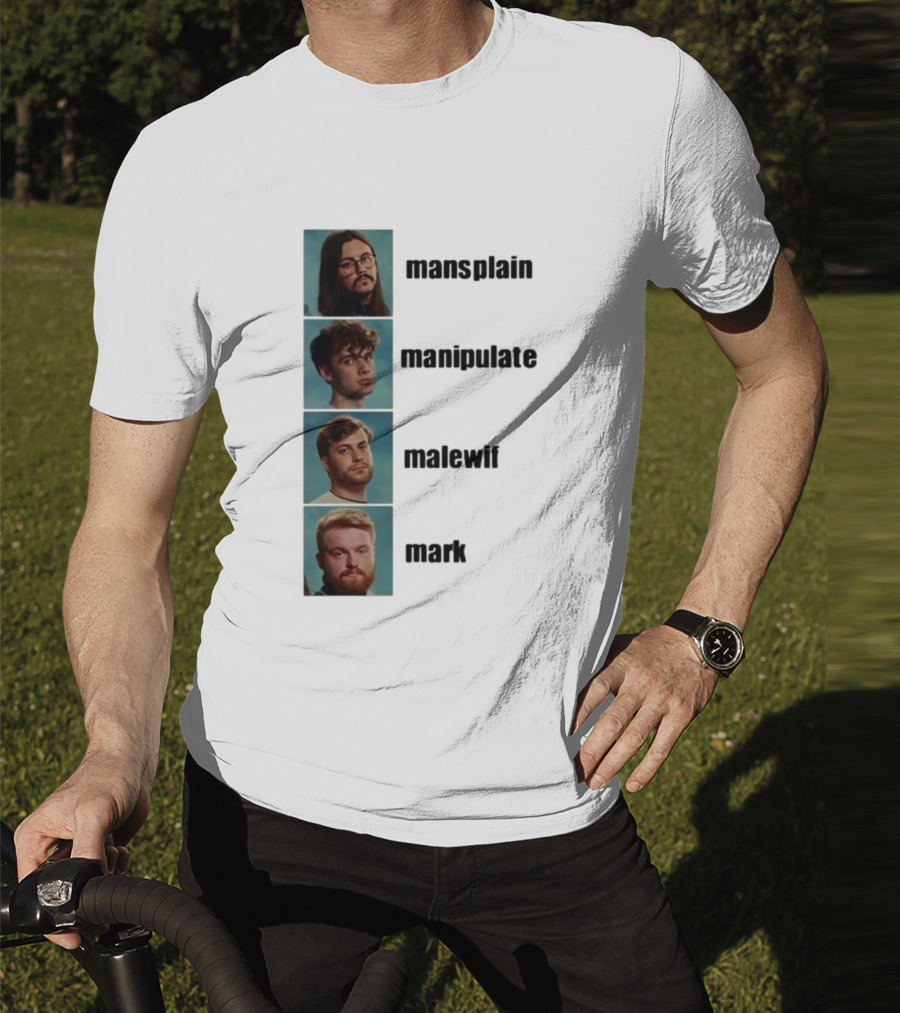 Mansplain Manipulate Malewife Mark Faces T-Shirt