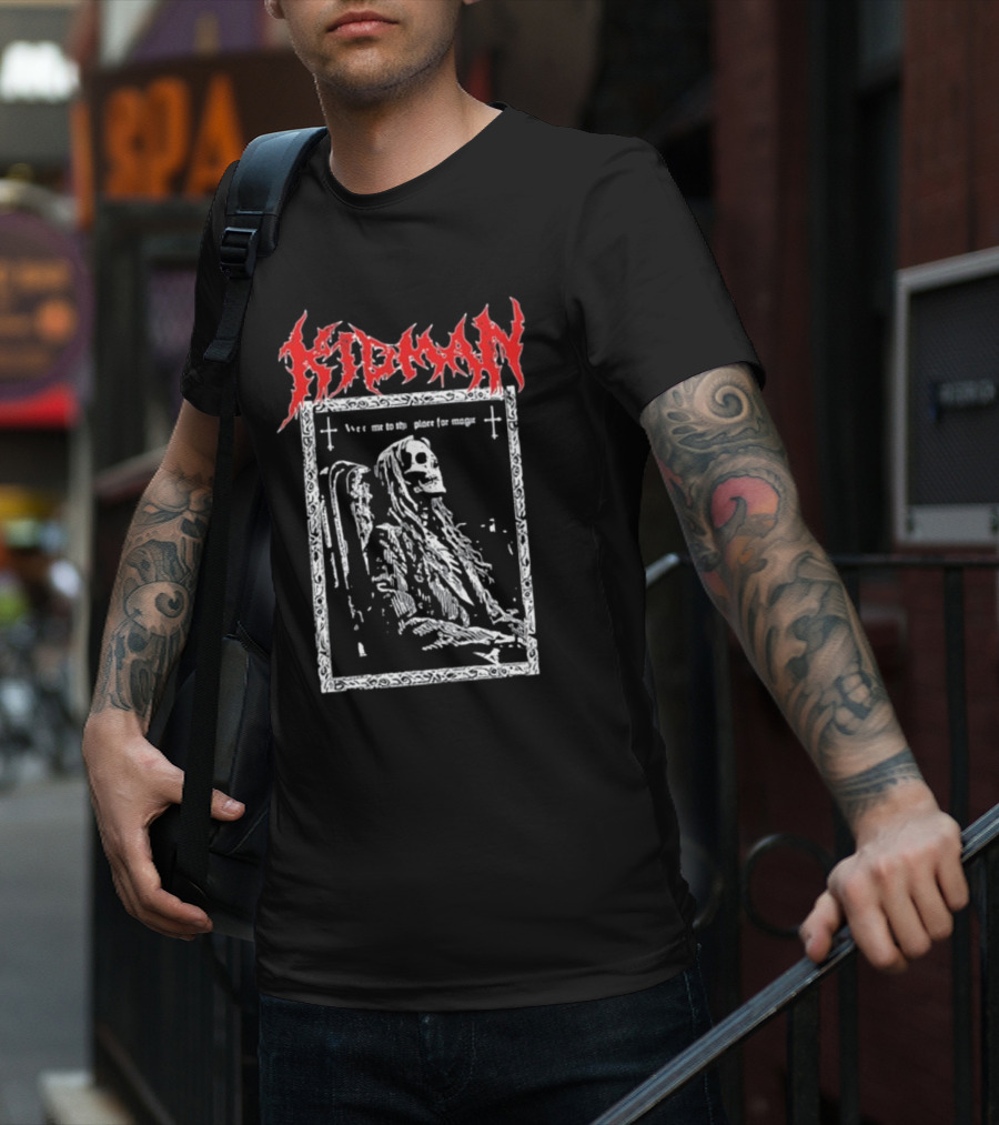 Kidman We Come To This Place For Magic Death Metal Skeleton Chair T-Shirt
