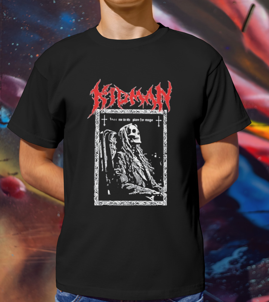 Kidman We Come To This Place For Magic Death Metal Skeleton Chair T-Shirt