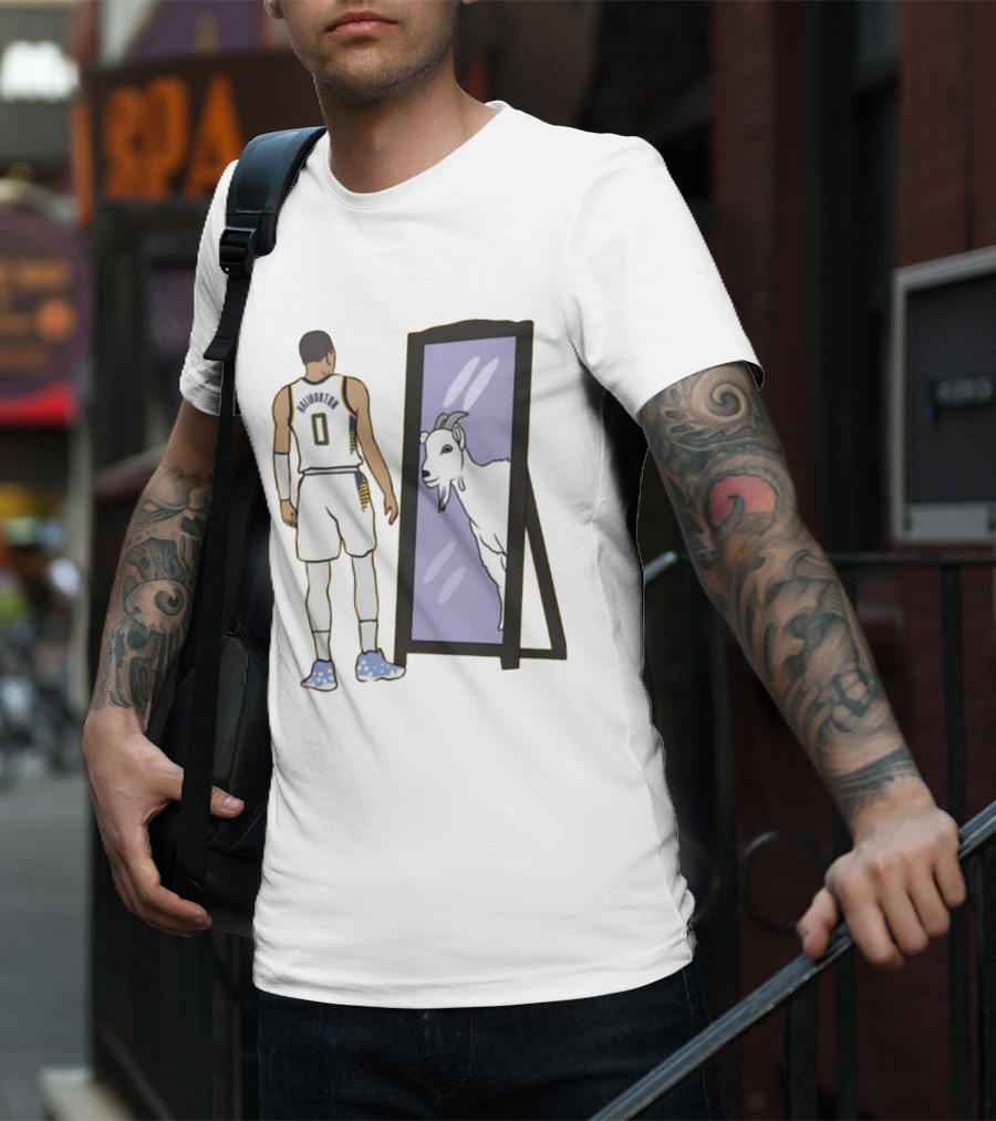 Tyrese Haliburton 0 Reflecting Goat In Mirror T-Shirt