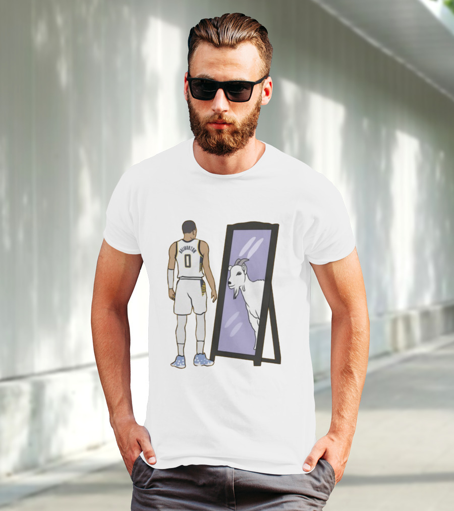 Tyrese Haliburton 0 Reflecting Goat In Mirror T-Shirt