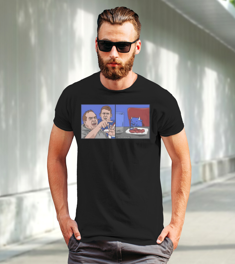 Sophtowncarl Angry Man Shouting At Blue Cat Meme T-Shirt