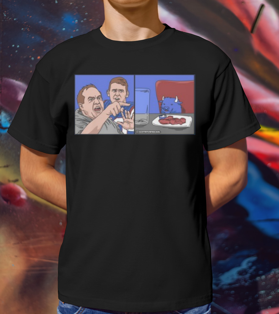Sophtowncarl Angry Man Shouting At Blue Cat Meme T-Shirt