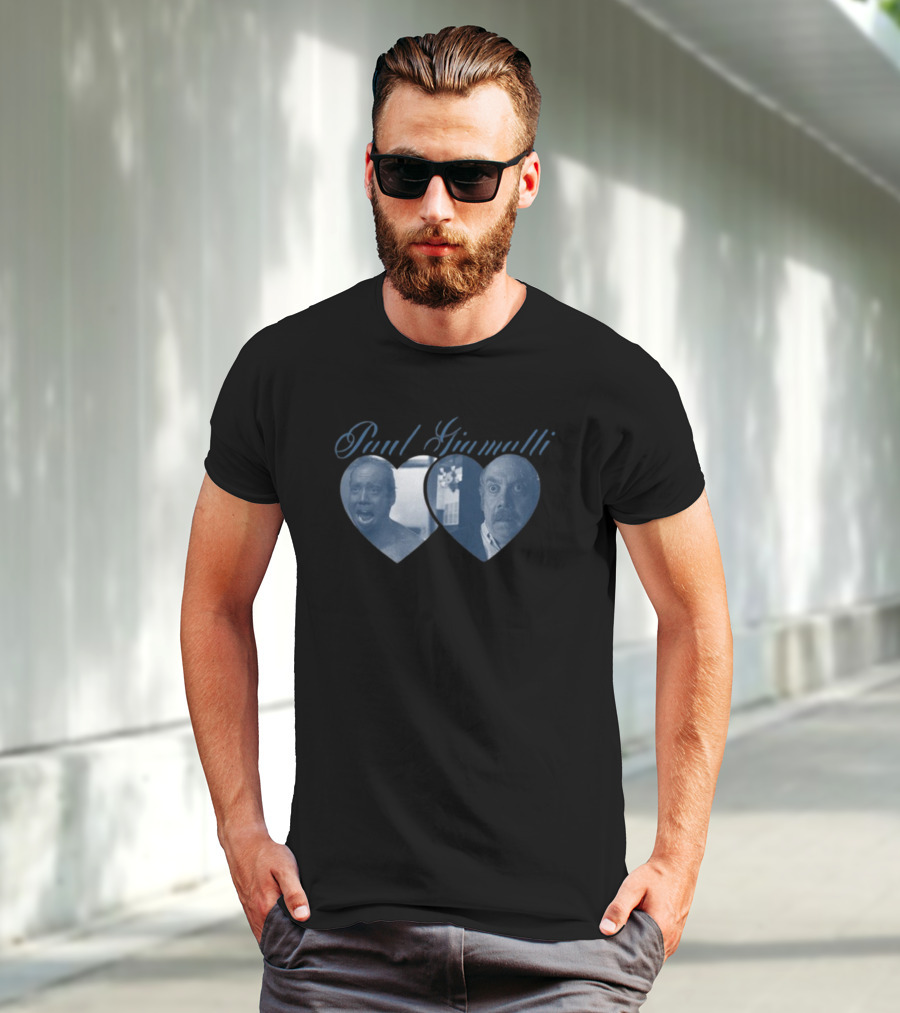 Paul Giamatti Double Heart Expression Collage T-Shirt
