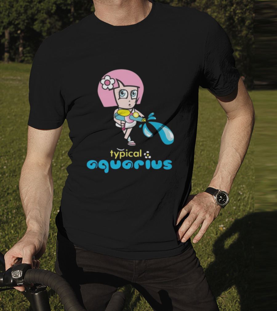 Typical Aquarius Cute Cartoon Girl With Water Splash T-Shirt