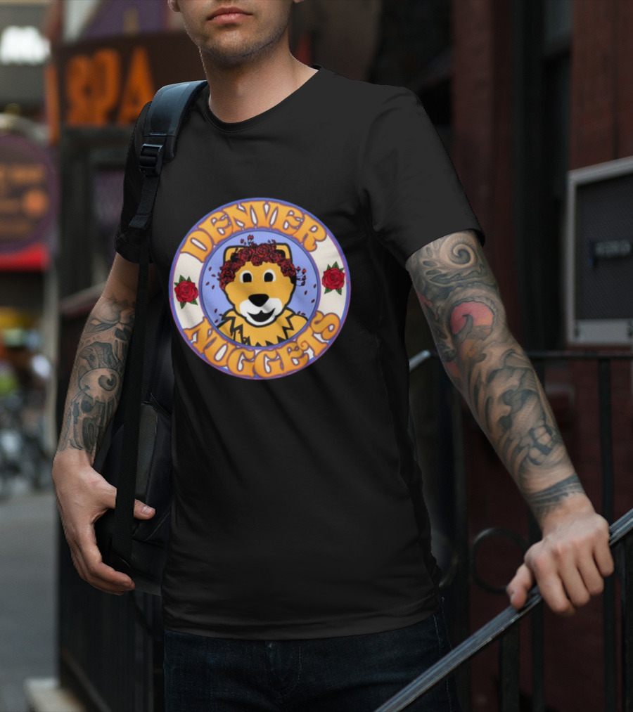 Denver Nuggets Floral Mascot Circle T-Shirt