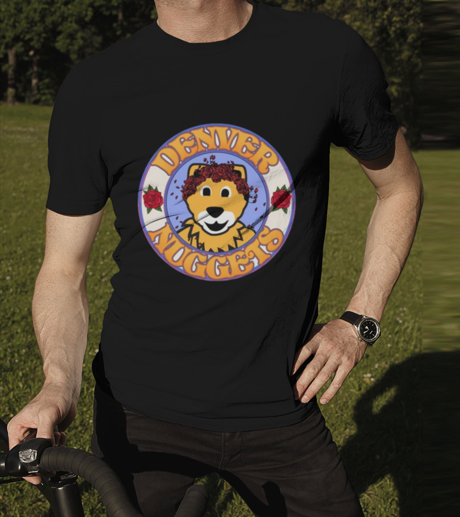 Denver Nuggets Floral Mascot Circle T-Shirt