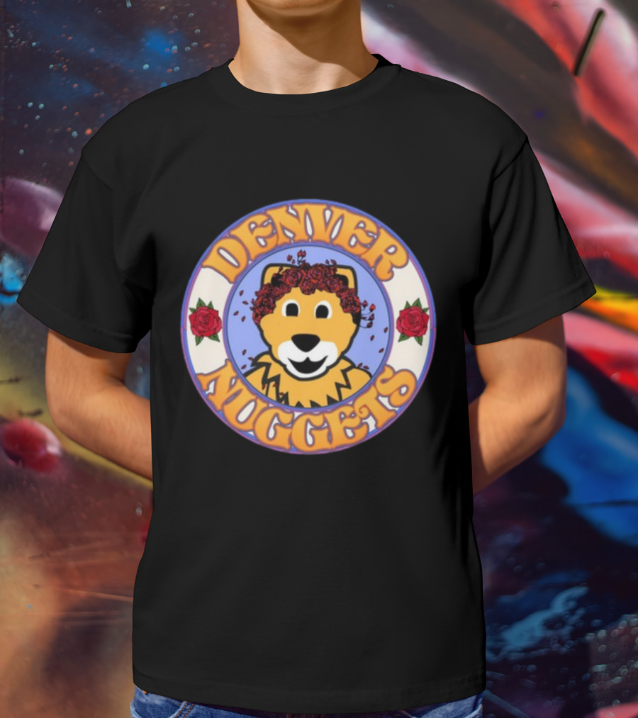 Denver Nuggets Floral Mascot Circle T-Shirt