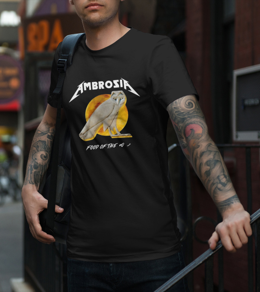 Ambrosia Food Of The Gods Owl Icon With Sun Background T-Shirt