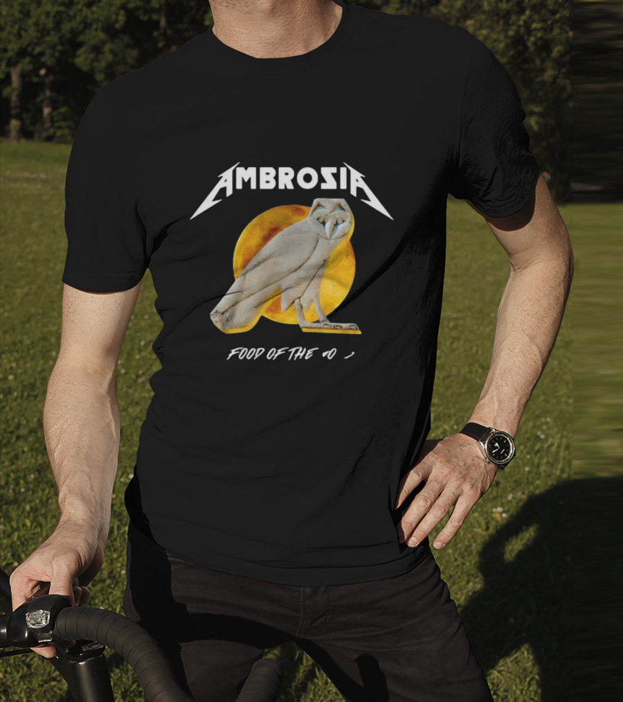 Ambrosia Food Of The Gods Owl Icon With Sun Background T-Shirt