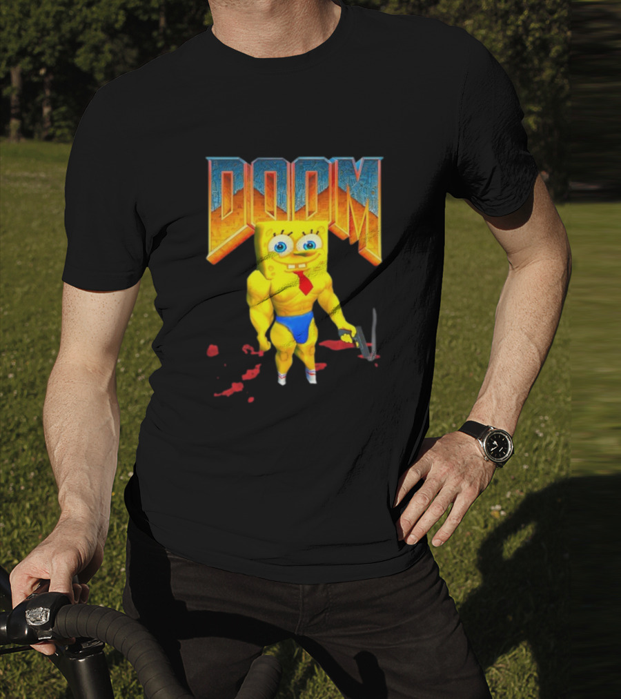Doom Spongebob Teenhearts Muscular Parody Crossover T-Shirt